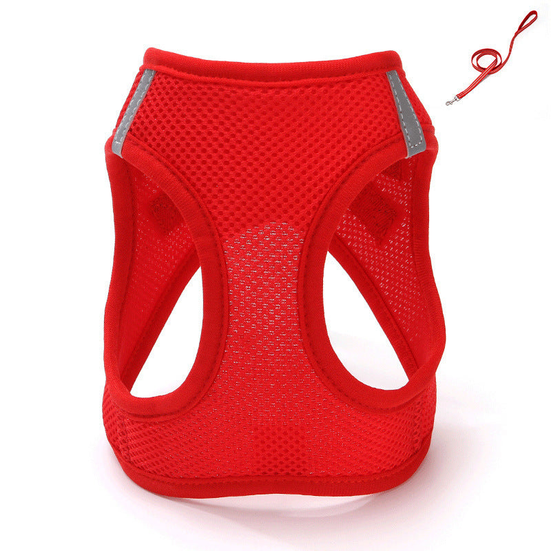 Cat Pulling Rope Vest-style Slip Dogs And Cats Rope Pet Outing Mesh Cat Leash
