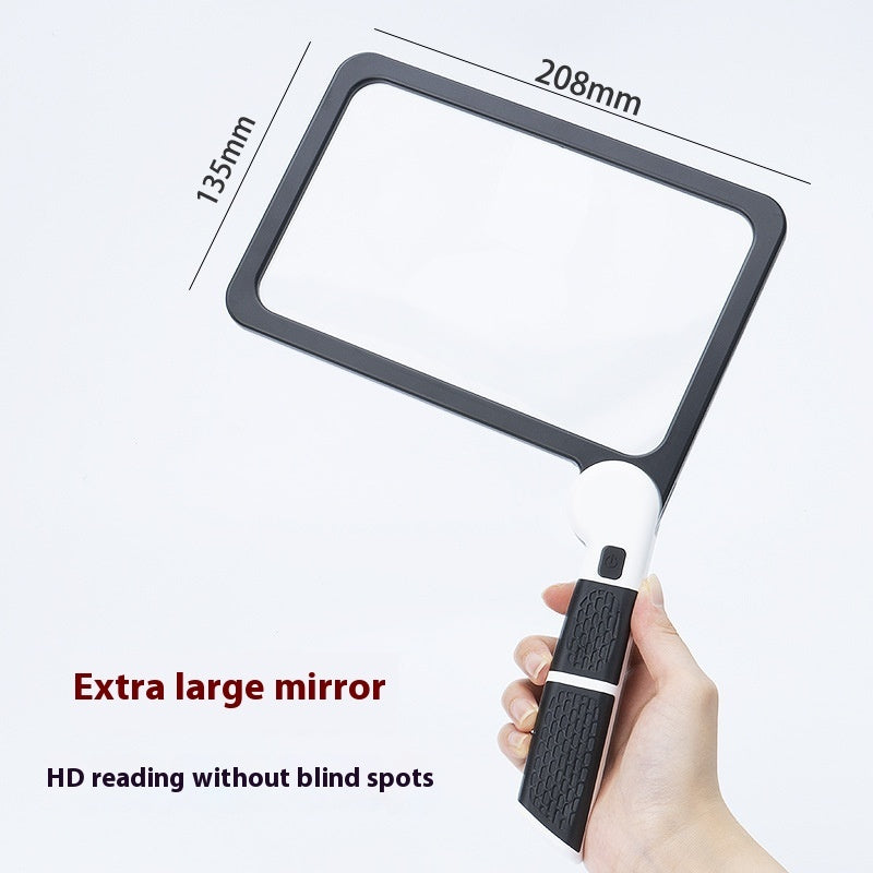 Extra Large Foldable Magnifying Glass HD Cold And Warm Light Handheld