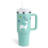 40 Oz Insulated Tumbler With Handle Straw
