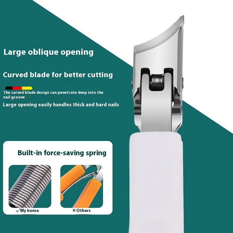 Bevel Nail Clippers Stainless Steel Splash-proof Large Opening