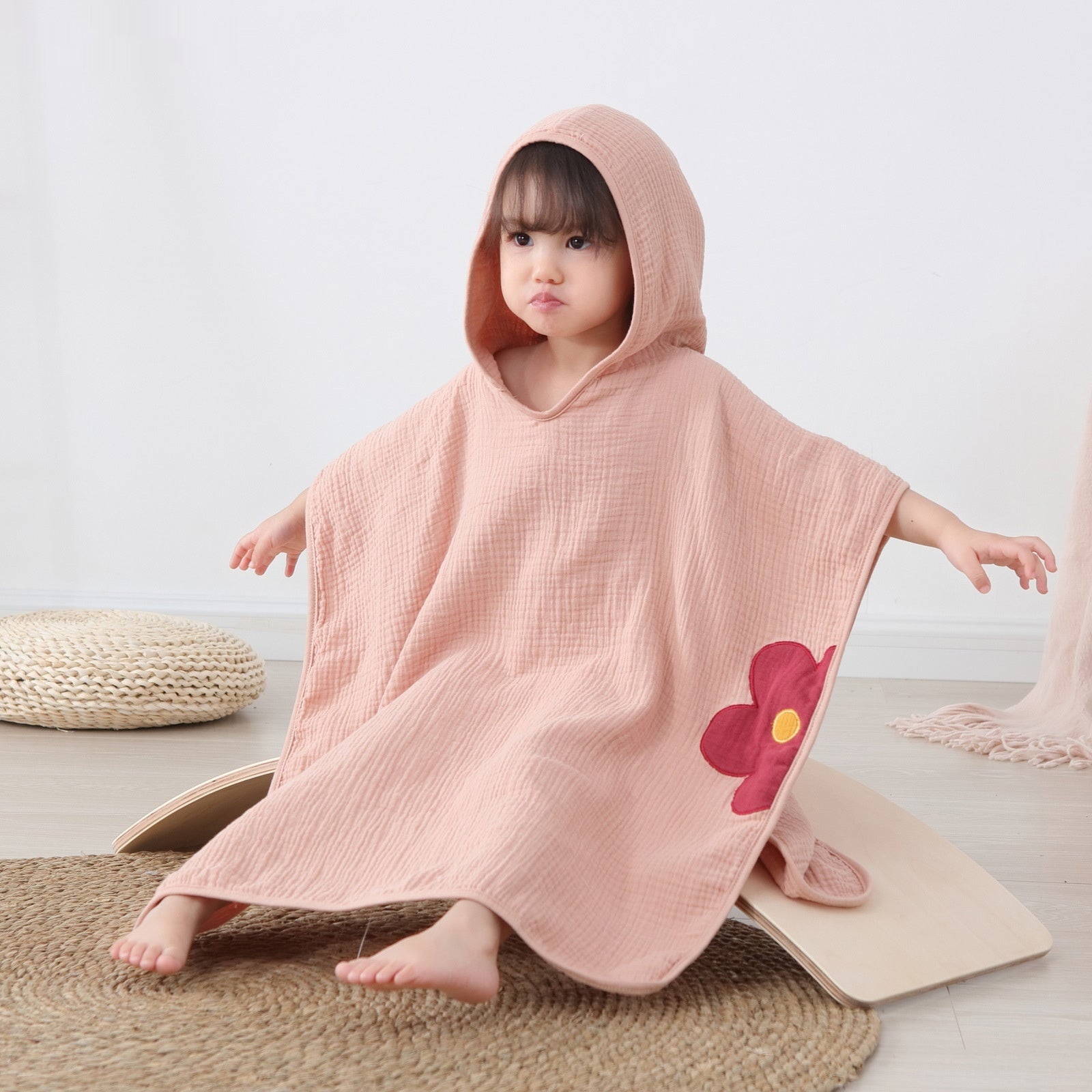 Cotton Gauze Children's Hooded Bath Towel