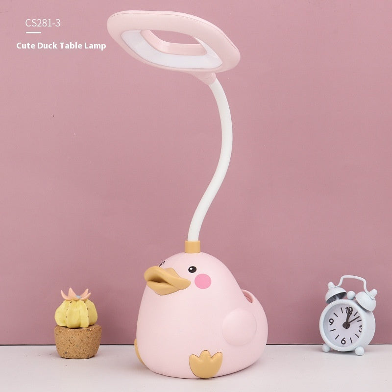 Cute Duck Pen Holder Storage LED Desk Lamp