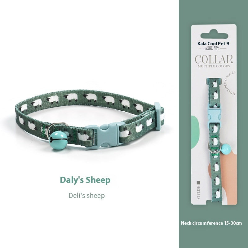 Woven Collar Bell Anti-suffocation Comfortable Safety Buckle Pet Decoration