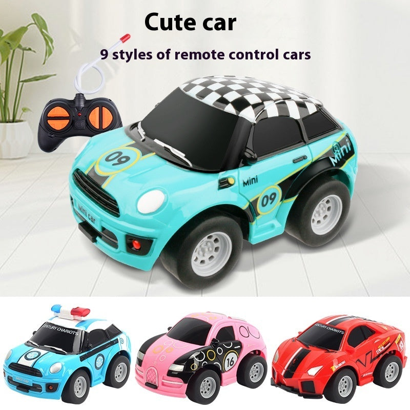 Mini Cartoon Electric Remote Control Cute Four-way Wireless Remote Control Toy Car