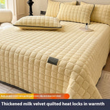 Milk Fiber Coral Fleece Bedspread One-piece Autumn And Winter Fleece-lined