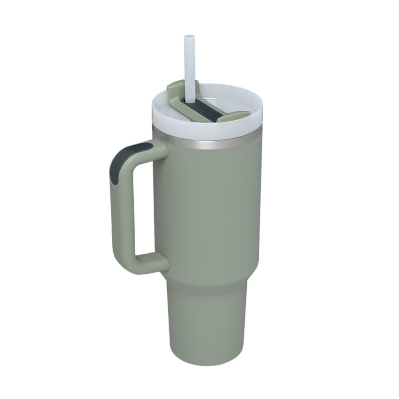 40 Oz Insulated Tumbler With Handle Straw