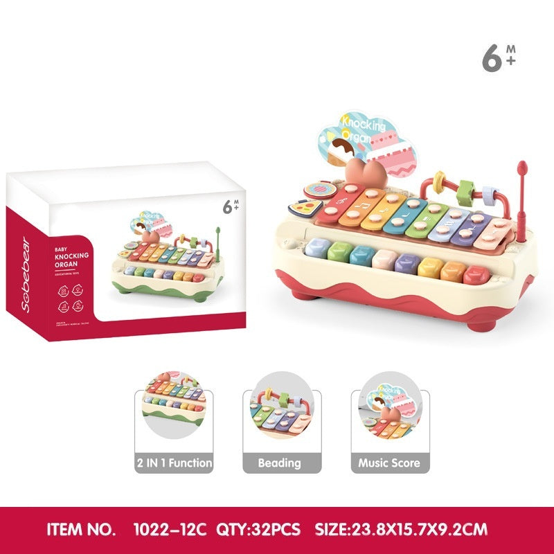 Educational Eight-tone Toy Piano Baby Two-in-one Xylophone Musical Instrument 8-month-old Infant Children's Toys