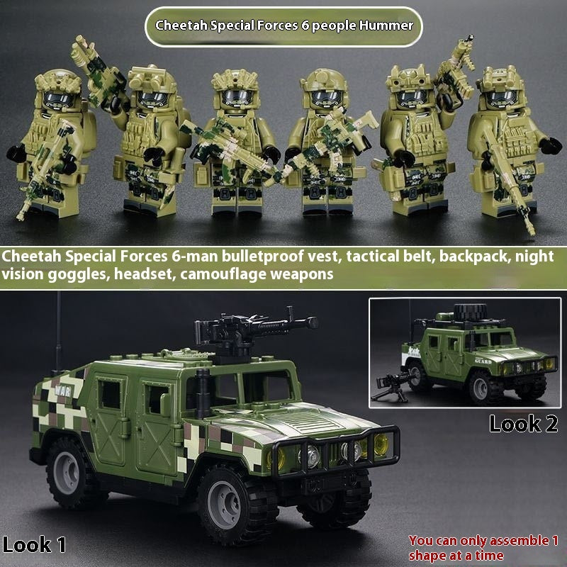 Military Building Blocks Doll Assembled Desert Special Forces