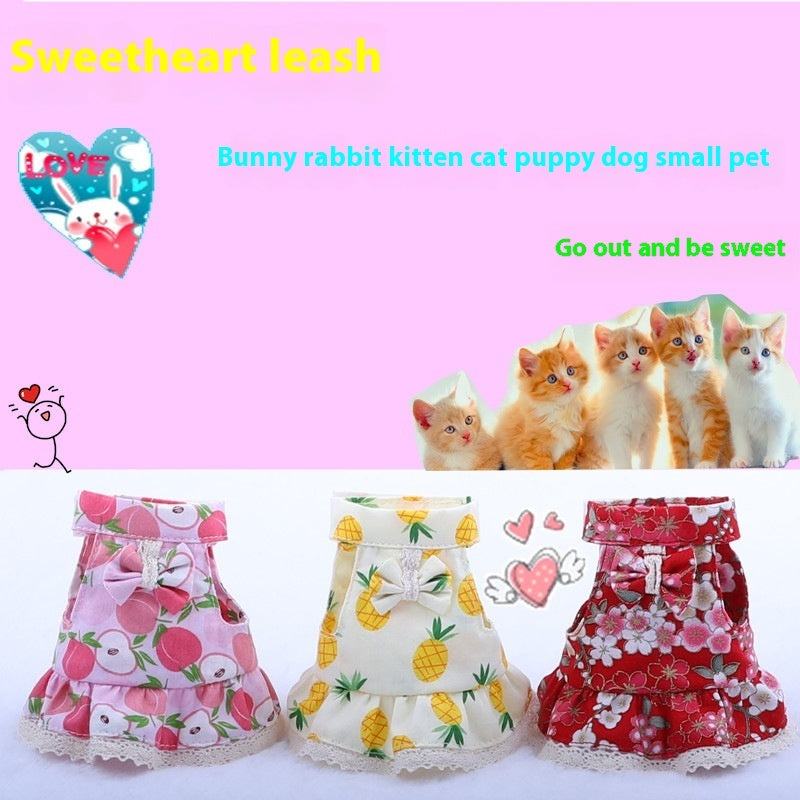 Rabbit Hand Holding Rope Chest Back Lace Skirt