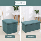 Household Folding Storage Organizer Sofa Shoe Changing Bench Cotton And Linen Storage Stool