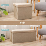 Household Folding Storage Organizer Sofa Shoe Changing Bench Cotton And Linen Storage Stool