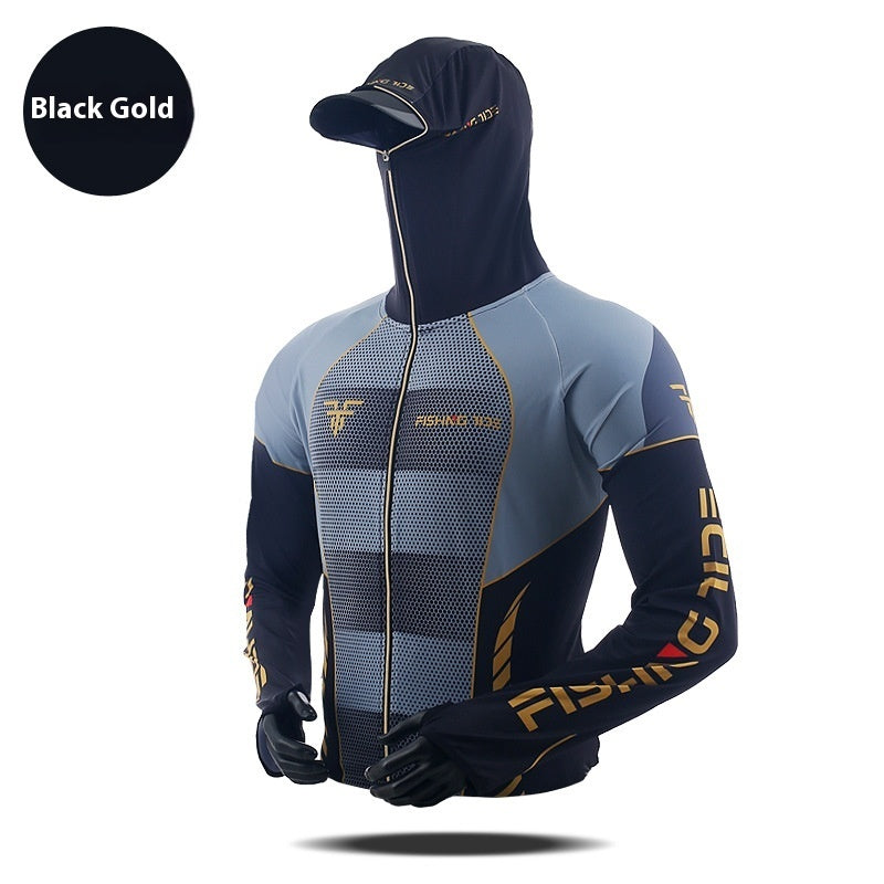 Fishing Suits Sun Protection Men's Summer Breathable Ice Silk Clothing Outdoor Sports Quick-drying