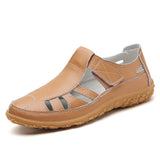 Summer Handmade Retro Soft Sole Leather Velcro Casual Women's Shoes