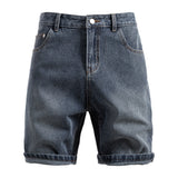 Starry Sky Pattern Denim Shorts Men's Retro Straight