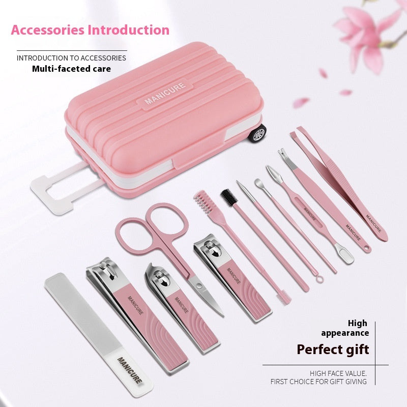 12 PCs Portable Travel Case Nail Scissors Home Use Set
