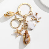 Simulation Shell Conch Starfish Five-pointed Star Pendant Keychain