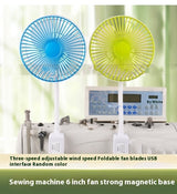 6-inch Fan Double Magnet Three-gear Adjustable Removable And Washable