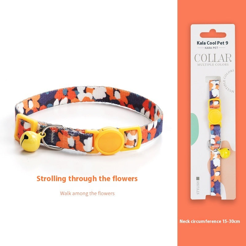 Woven Collar Bell Anti-suffocation Comfortable Safety Buckle Pet Decoration