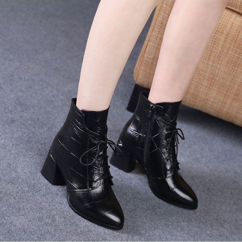 Booties High Heel Mid-calf Women