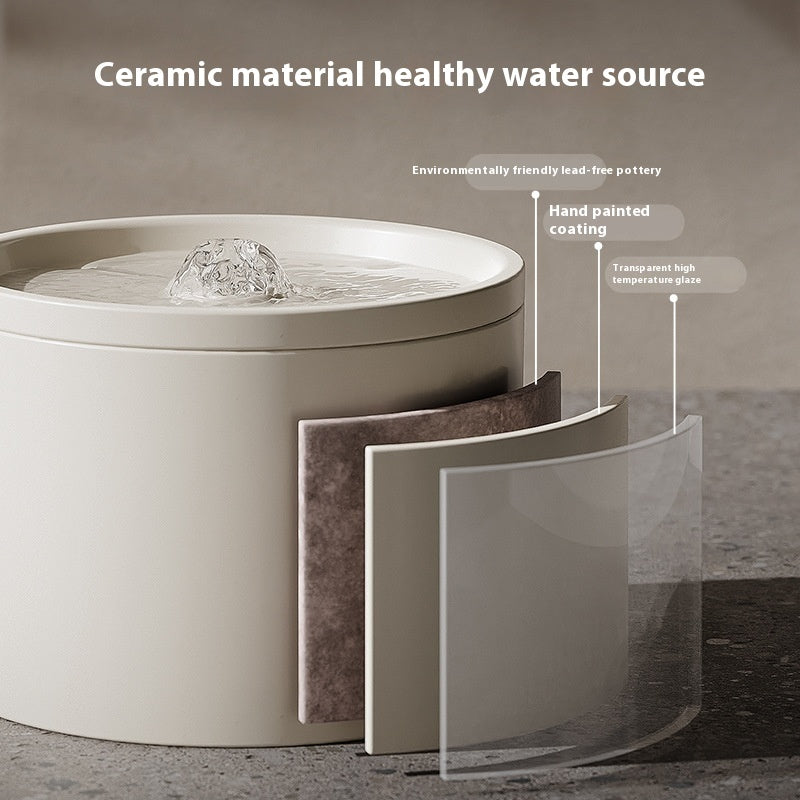 Cat Automatic Water Dispenser Flow Mute Circulating Filter Ceramic Water Feeder Pet Supplies