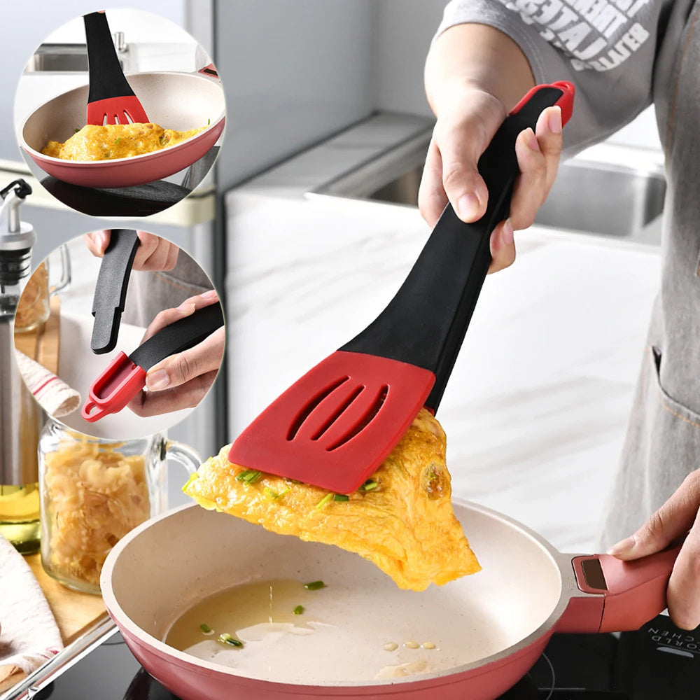 3-in-1 Frying Spatula Silicone Clip