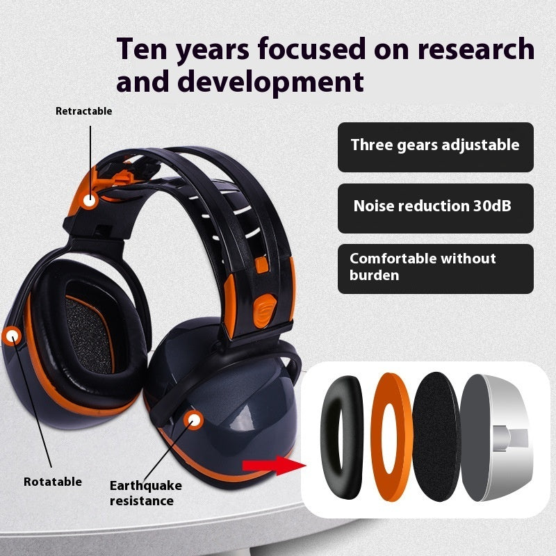 Head Mounted Soundproof And Comfortable Noise Proof Earmuffs