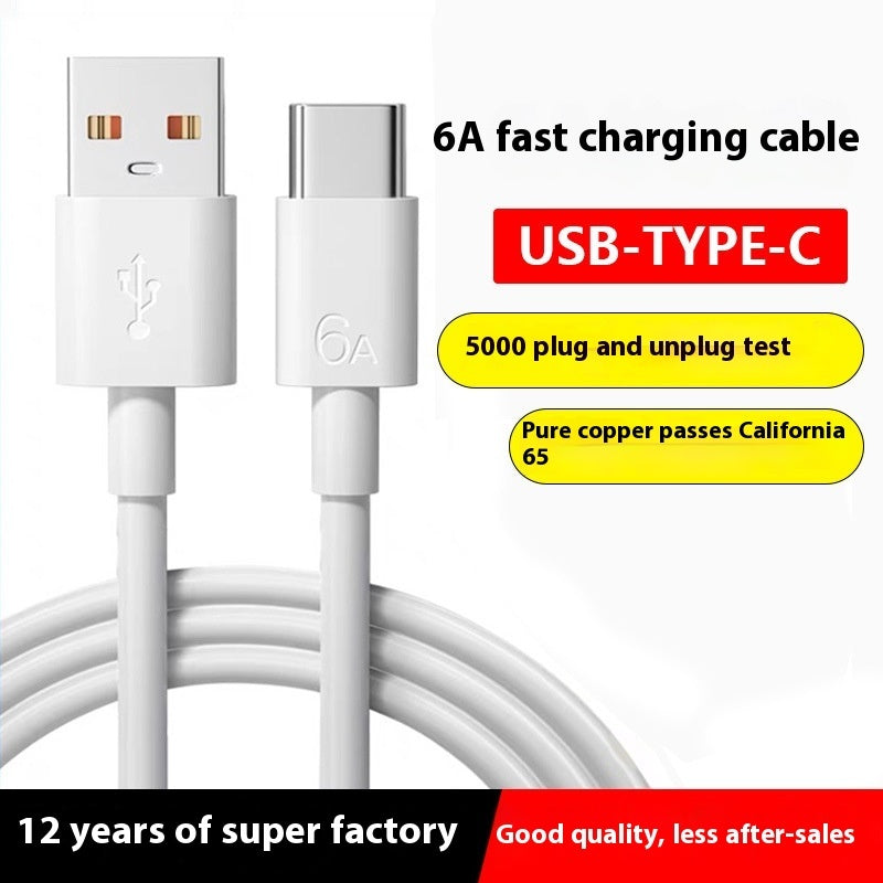 6A Data Cable Type-c Fast Charging Usb Mobile Phone Charging Cable