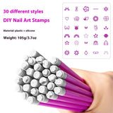 Nail Brush Nail Art Printing Pen DIY Silicone Stamp Pen Transfer Marker Pen