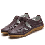 Summer Handmade Retro Soft Sole Leather Velcro Casual Women's Shoes