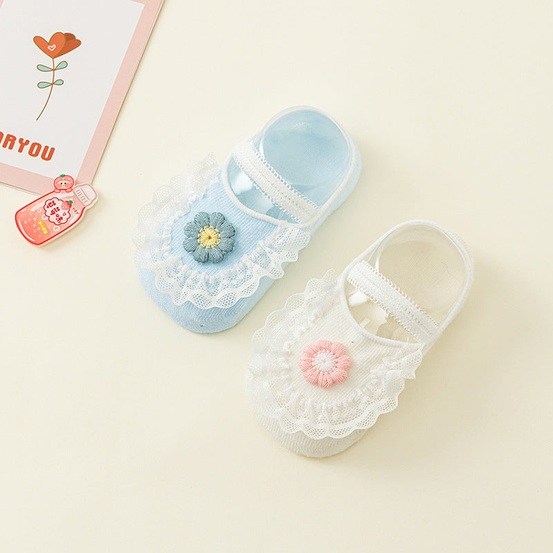Summer Thin Cotton Newborn Room Socks Baby Non-slip Toddler Socks