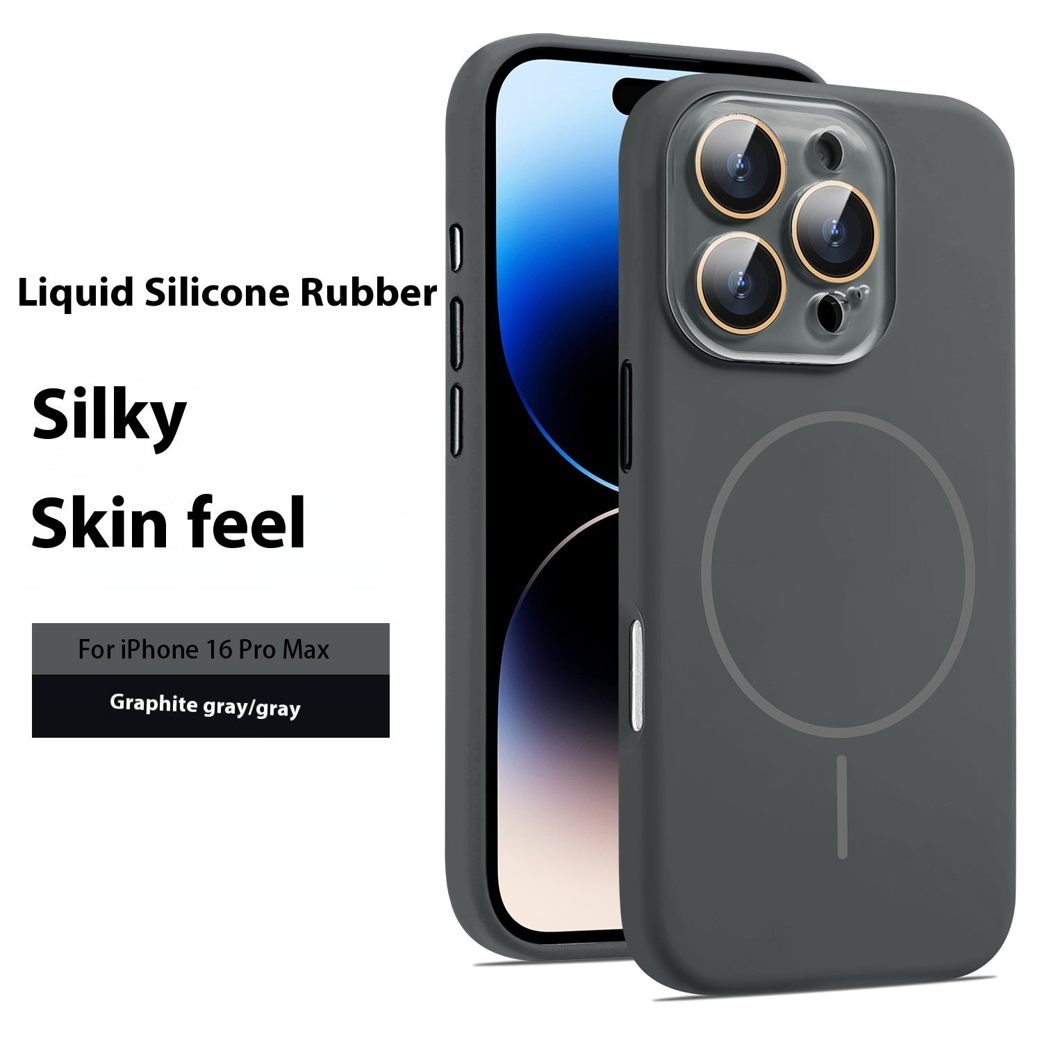 Liquid Silicone Magnetic Crystal Lens Phone Case Protective Cover