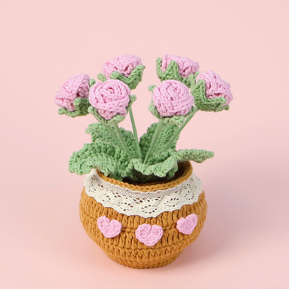 Handmade Wool Knitted Flower Pot