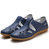 Summer Handmade Retro Soft Sole Leather Velcro Casual Women's Shoes
