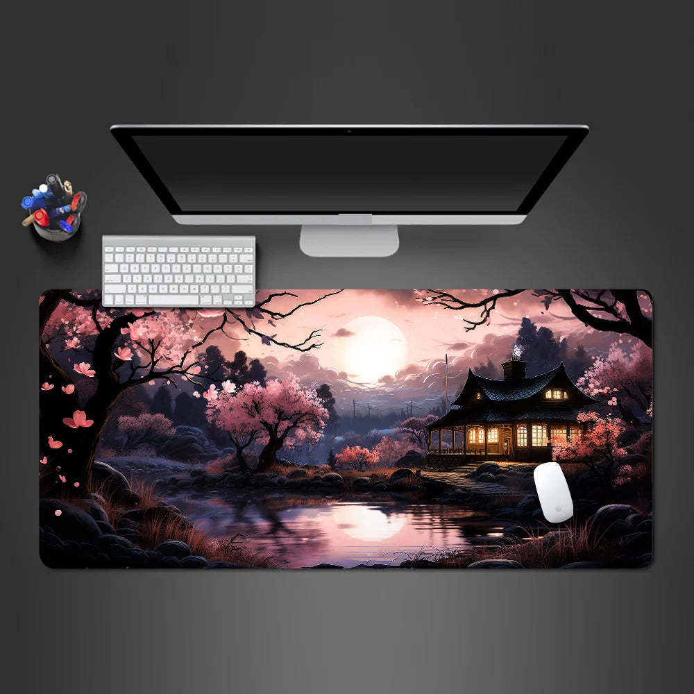 Image Drawing Texture Mouse Pad Oversized Contour Line Computer Desk Pad