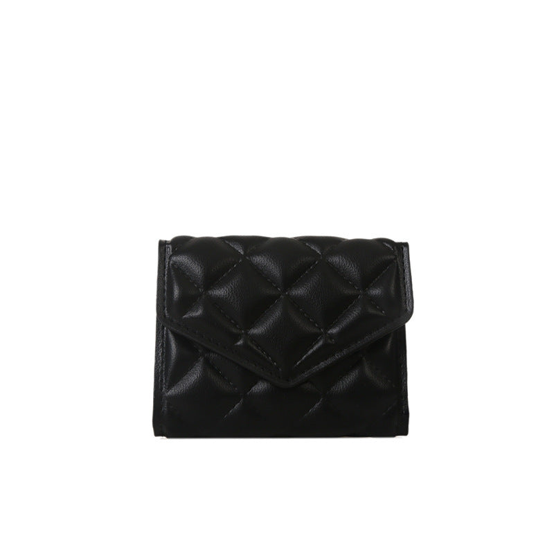 Multi-fold Wallet Casual Diamond Embroidery Thread Simple Large-capacity Wallet