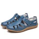 Summer Handmade Retro Soft Sole Leather Velcro Casual Women's Shoes