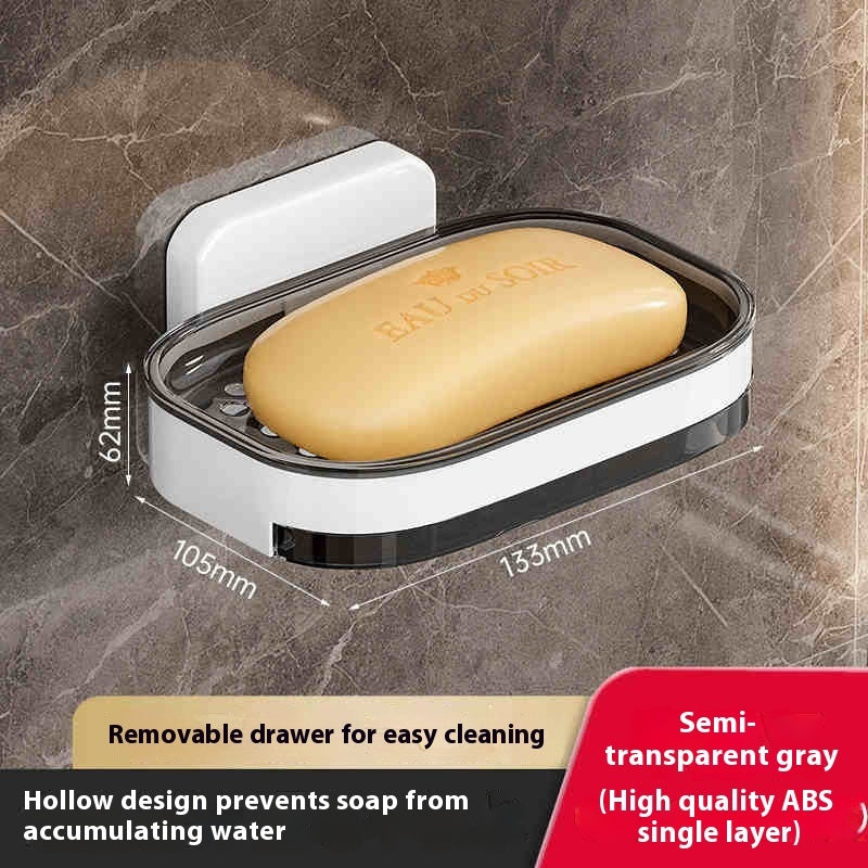 Double-layer Double-grid Punch-free Creative Wall Hanging Soap Box