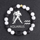 White-barked Pine Volcanic Rock String Beads And Round All-match Bracelet Beads