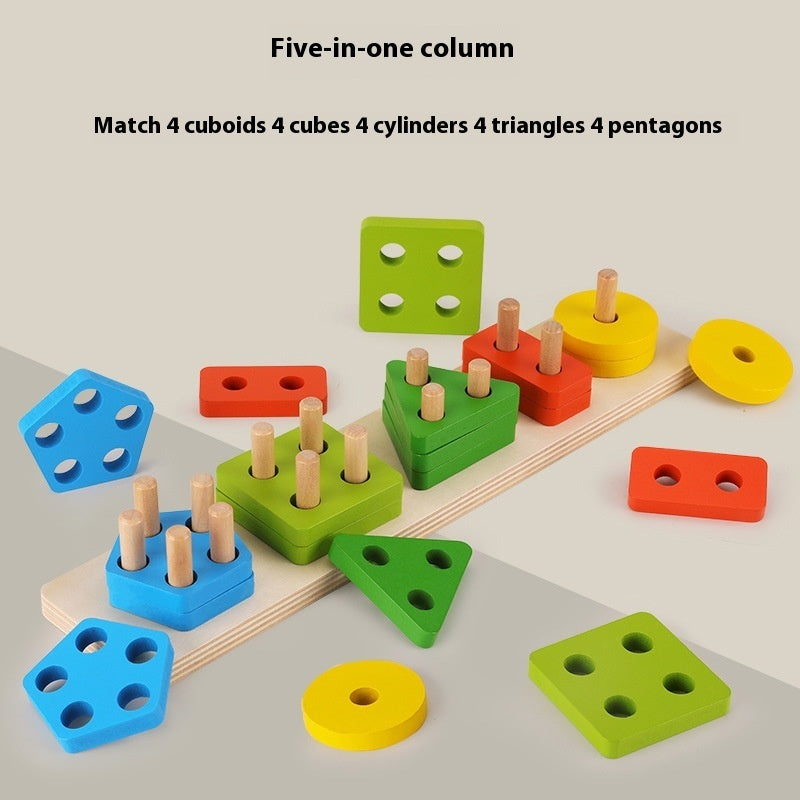 Early Childhood Education Geometric Column Building Blocks Toy