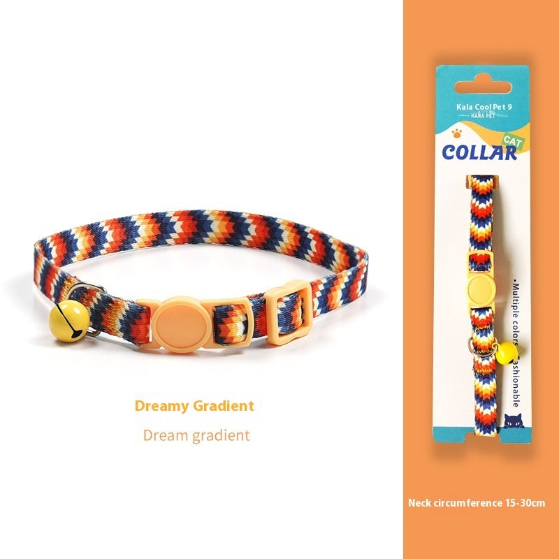 Woven Collar Bell Anti-suffocation Comfortable Safety Buckle Pet Decoration