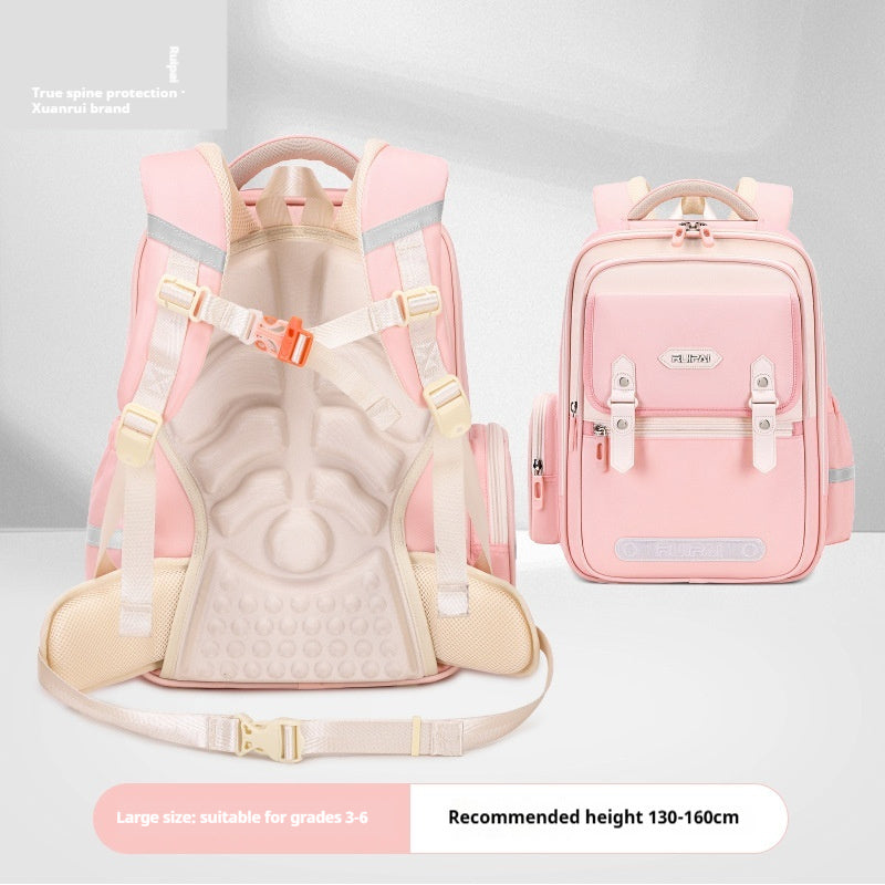 Large Capacity Burden-reducing Waterproof Children's Spine Protection Schoolbag