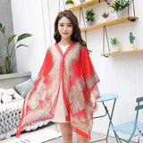 Summer Long-sleeve Women's Cycling Sunscreen Scarf Beach Scarf