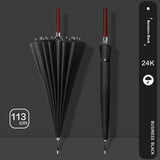 24-bone Long Men's Wooden Handle Business Umbrella